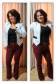 Calça Flare Bordo