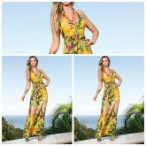Vestido Estampado Longo