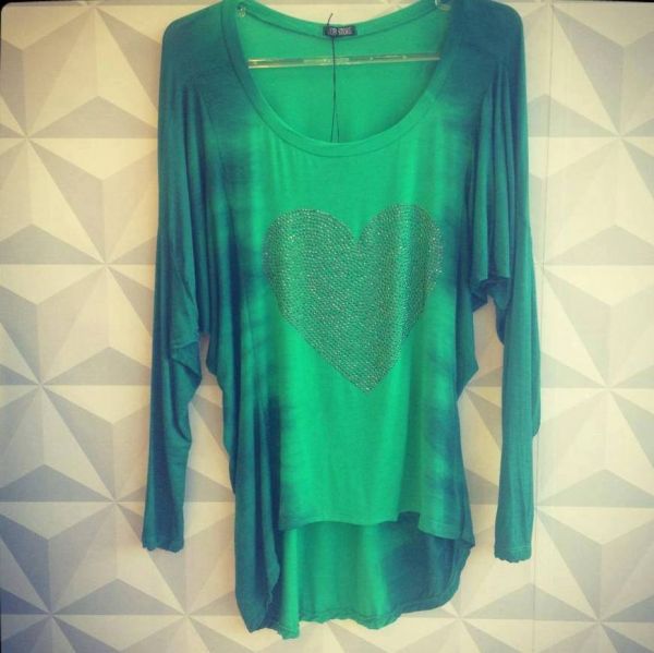 Blusa aplique Coração