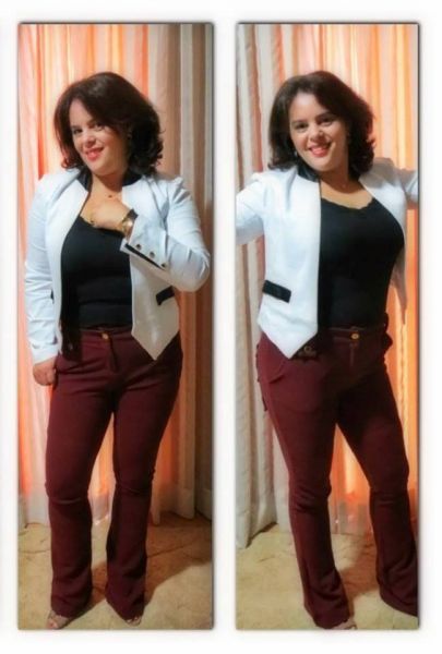 Calça Flare Bordo